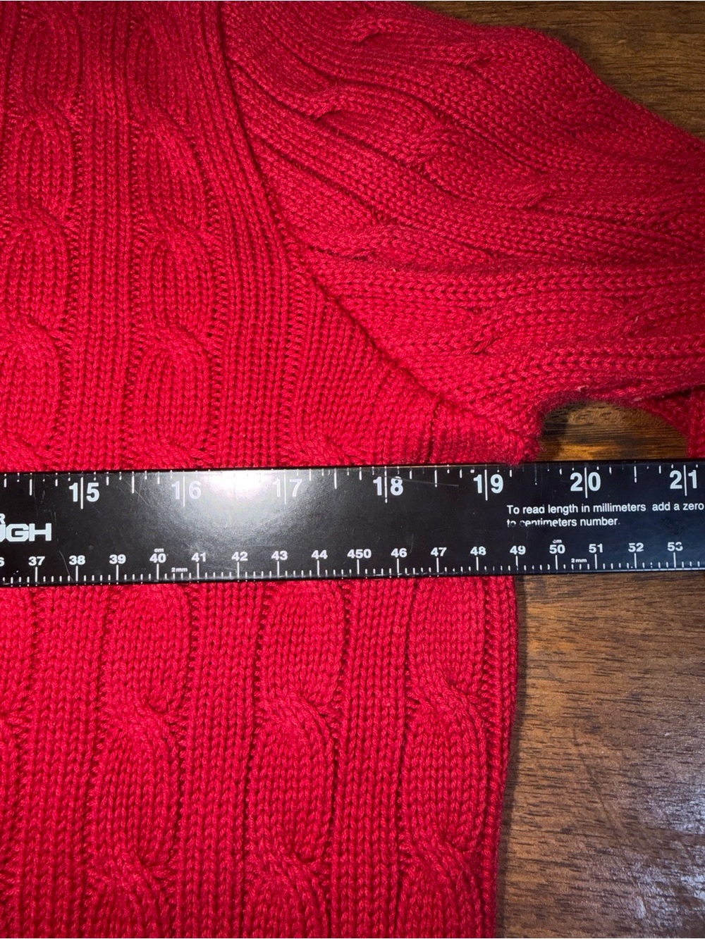 Ralph Lauren Red Cable-Knit Crewneck Sweater - Picture 4 of 5